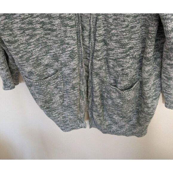 ModCloth Cardigan Sweater Open Front Green White Marled Knit Size Large - Picture 3 of 8
